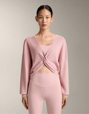 OYSHO - Strickpullover aus verzwirntem Garn in Blassrosa