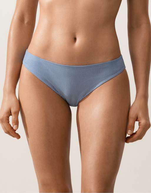OYSHO Striped classic bikini briefs in blue, 2 of 4