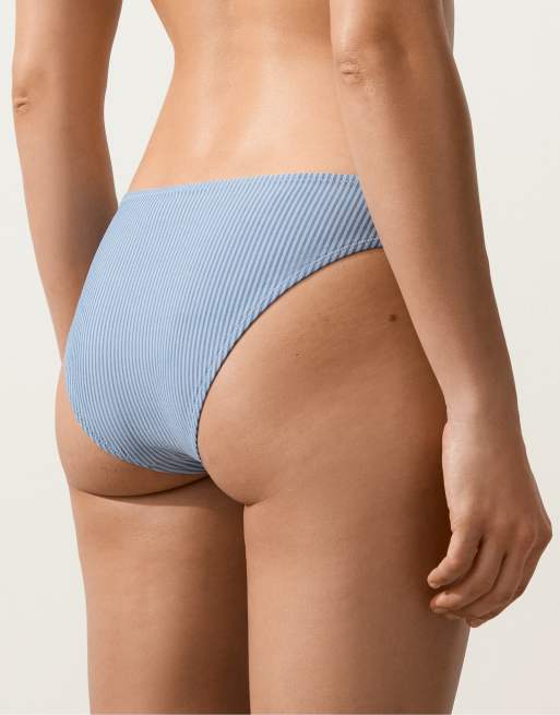OYSHO Striped classic bikini briefs in blue, 4 of 4