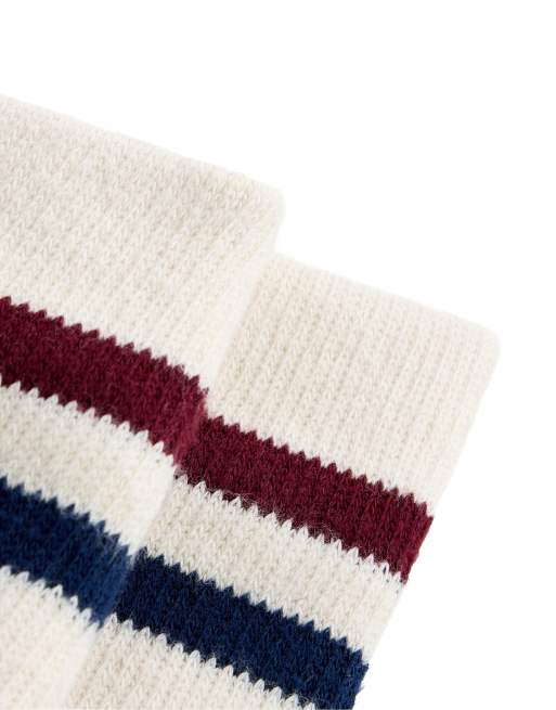 OYSHO Striped cotton blend sport wristbands in navy, 3 of 3
