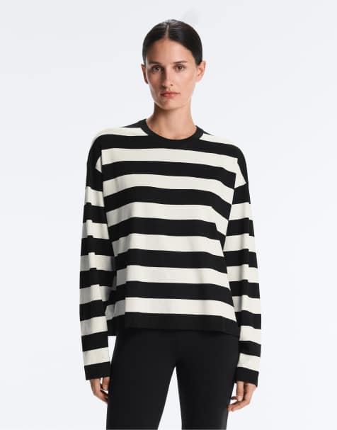 OYSHO Striped knit jumper in pale ecru - view 1