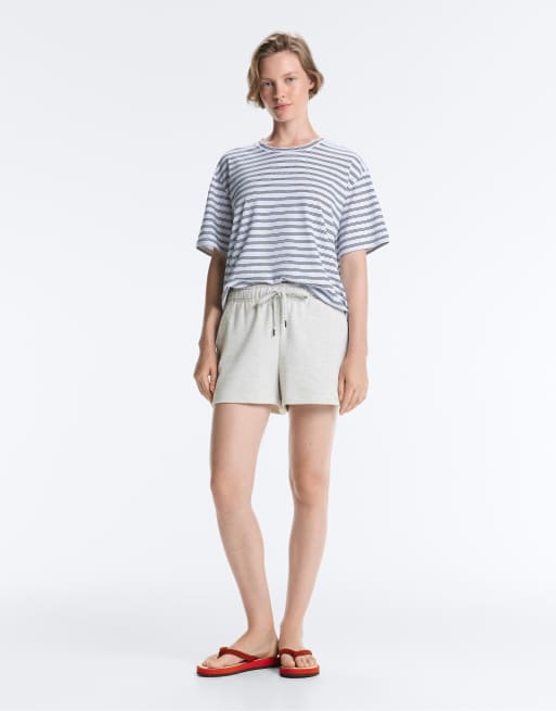 OYSHO Striped short-sleeved t-shirt in black, 3 of 4