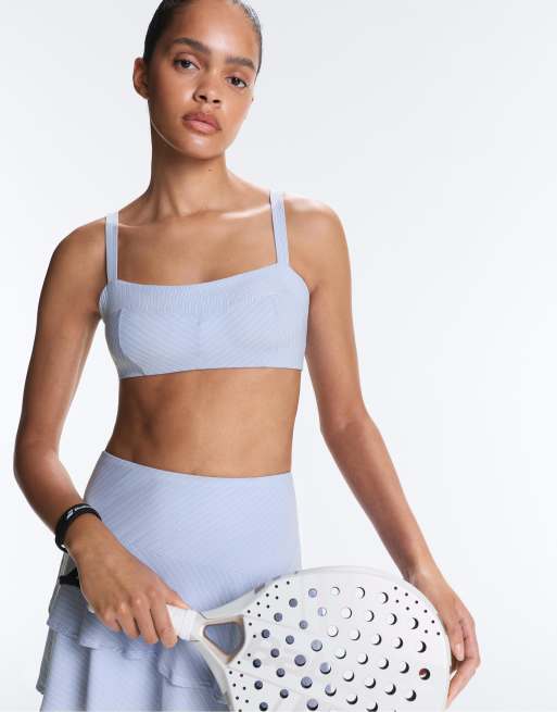 OYSHO Striped straight tank top in blue, 3 of 4