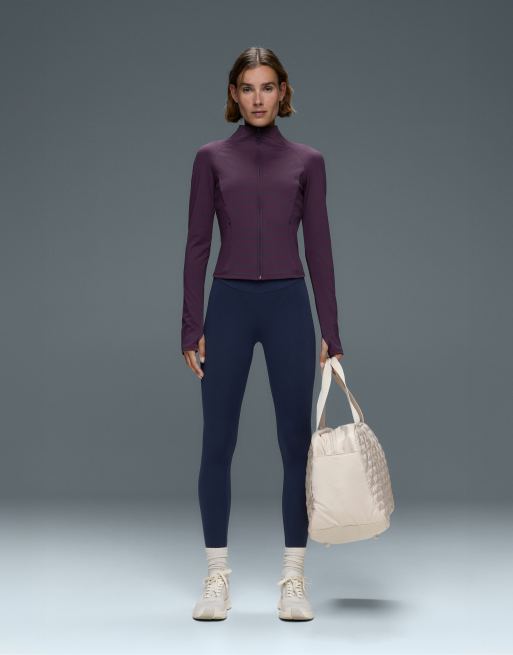 OYSHO Striped technical jacket in navy, 2 of 6