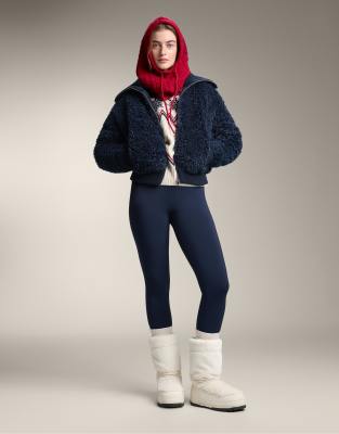 OYSHO - Strukturierte Jacke aus Lammfellimitat in Marineblau