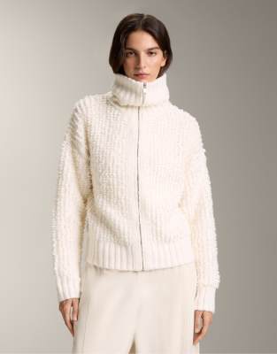 OYSHO - Strukturierte Strickjacke in Ecru-Neutral