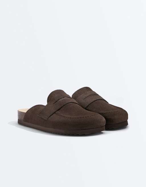 OYSHO Suede clogs in brown, 3 of 7