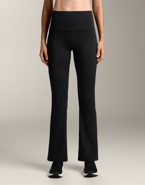 OYSHO Super high rise comfortlux 80cm flare trousers in black