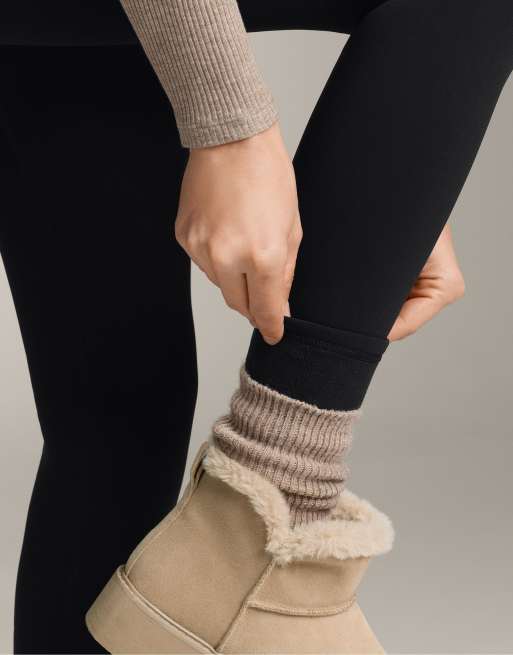 OYSHO Super-high-rise seamless extra-warm 70cm ankle-length