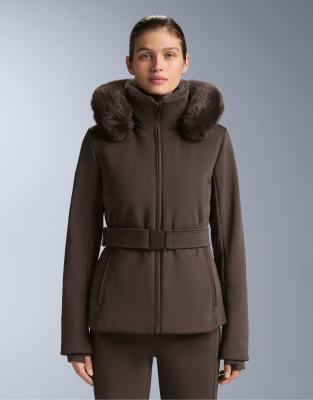 OYSHO - Super tailliert geschnittene Jacke aus wasserbeständigem Primaloft in Hellbraun-Brown