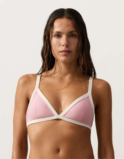 OYSHO – Rosa, klassisk bikini med kontrastfärgade kanter, 2 av 4