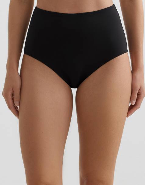 OYSHO – Svart, formande bikiniunderdel med hög midja - view 1
