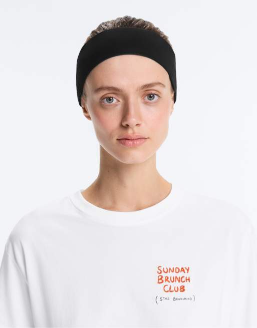 OYSHO – Svart, justerbart, sportigt pannband med reflexer, 7 cm, 2 av 4