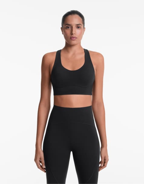 Oysho – Svart kompressionsbehå med medium stöd och kupor - view 1