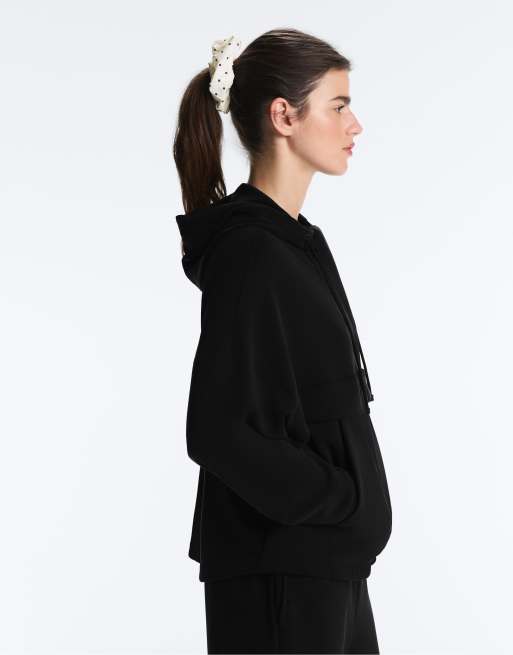 Oysho – Svart, mjuk sweatshirt i modalmix med dragkedja, 3 av 4