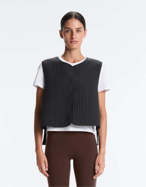 OYSHO – Svart, tunn, vadderad väst i nylon - view 1