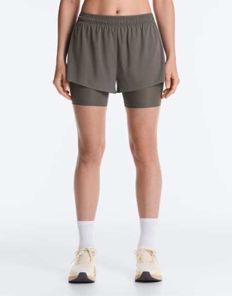 OYSHO – Svarta 2-i-1-shorts i tech-material med medelhög midja - view 1