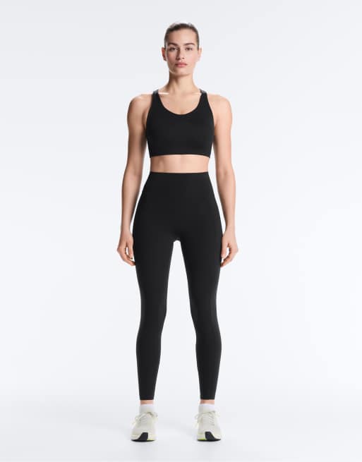OYSHO – Svarta ankellånga leggings med kompression, ficka och hög midja, 65cm, 3 av 4
