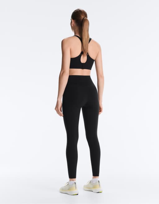 OYSHO – Svarta ankellånga leggings med kompression, ficka och hög midja, 65cm, 4 av 4