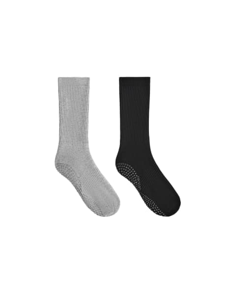 Oysho – Svarta, klassiska strumpor för yoga och pilates i bomullsmix, 2-pack - view 1