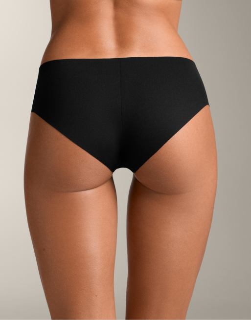 OYSHO – Svarta, klassiska trosor i polyamidmix med osynlig design, 3-pack, 3 av 4