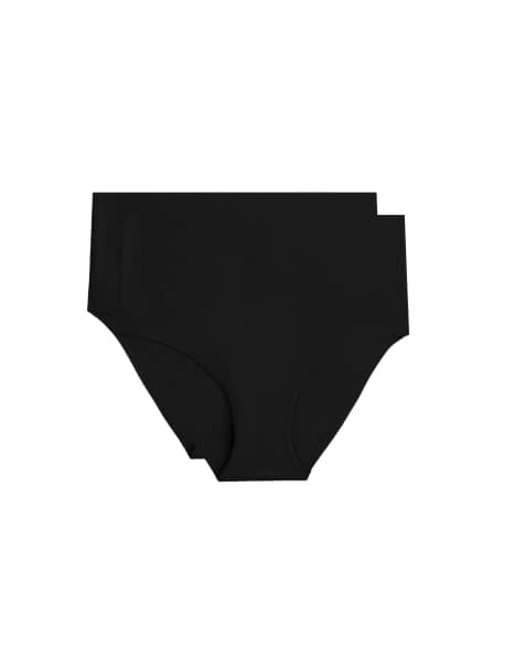 OYSHO – Svarta, klassiska trosor i polyamidmix med osynlig design och medelhög midja, 2-pack - view 1