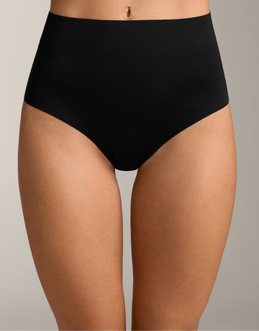 OYSHO – Svarta, klassiska trosor i polyamidmix med osynlig design och medelhög midja, 2-pack, 2 av 4