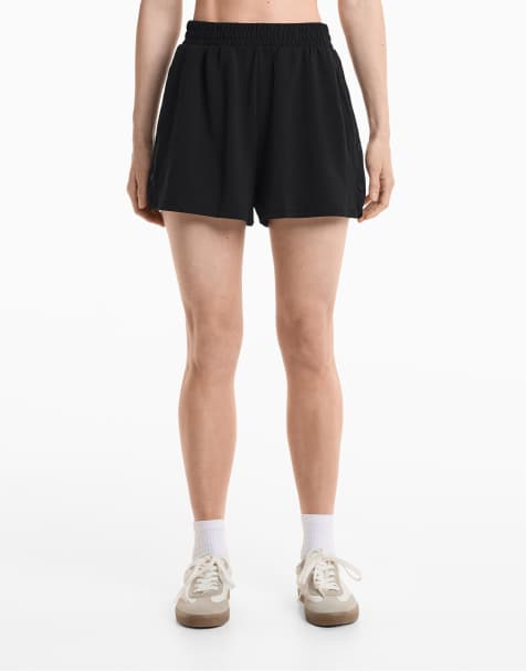 Oysho – Svarta, mjuka shorts med knappar i sidan av modalmix - view 1