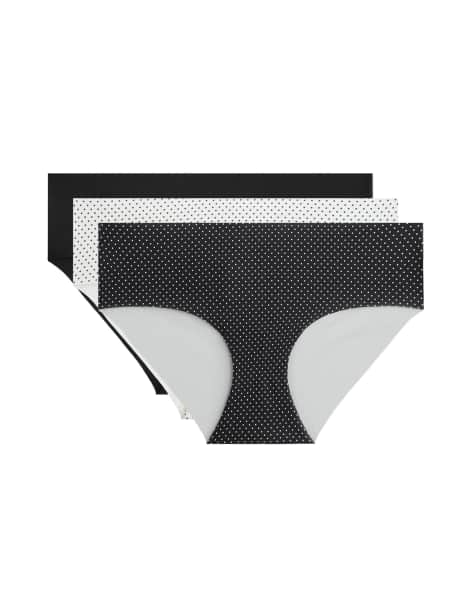 Oysho – Svarta, osynliga hipstertrosor i polyamidmix, 3-pack - view 1