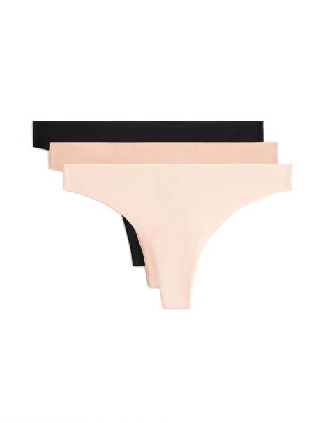 Oysho – Svarta, osynliga stringtrosor i bomullsmix, 3-pack - view 1