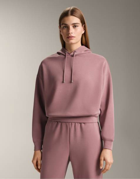 OYSHO - Sweat à capuche coupe carrée en modal brossé - Rose-mauve - view 1