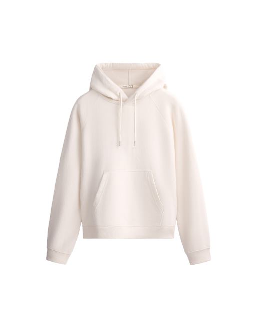 OYSHO sweat à capuche en molleton mélangé coton écru pâle, 6 de 6