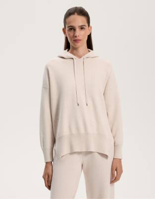 OYSHO - Sweat à capuche long en maille - Gris