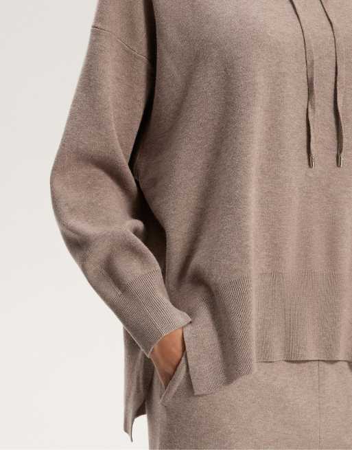 OYSHO - Sweat à capuche long en maille - Gris, 3 de 4