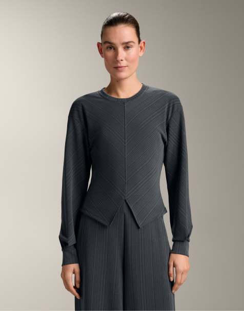 Oysho - Sweat asymétrique en modal à rayures - Gris - view 1