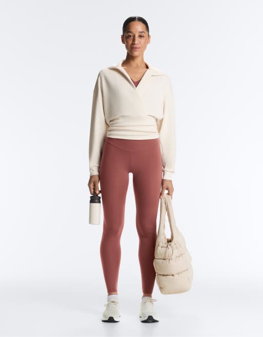 OYSHO - Sweat cache-cœur à col polo en modal doux au toucher - Écru pâle, 2 de 4