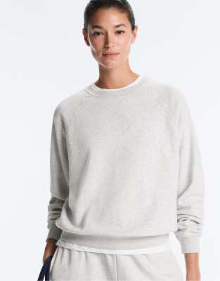 Oysho - Sweat duveteux à col rond - Gris pâle chiné