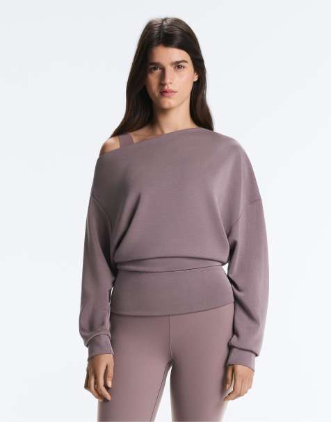OYSHO - Sweat en modal doux avec encolure asymétrique et taille réglable - Lilas - view 1