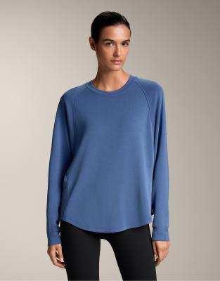 OYSHO - Sweat oversize en modal côtelé - Bleu moyen