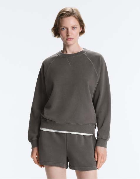 OYSHO – Sweatshirt aus Baumwolle in Grau mit Rundhalsausschnitt - view 1