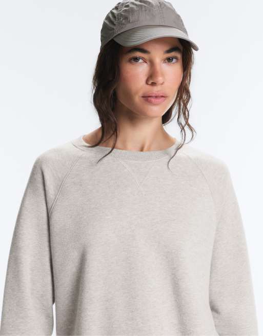 OYSHO Sweatshirt aus Baumwollmix-Fleece mit Rundhalsausschnitt in meliertem Mittelgrau, 4 von 7
