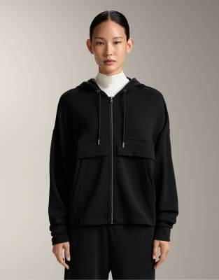 OYSHO - Sweatshirt aus weichem Modal in Schwarz mit Reißverschluss