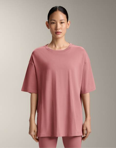 OYSHO - T-shirt a maniche corte in misto cotone rosa pallido - view 1