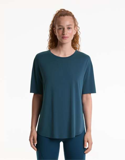 Oysho - T-shirt a maniche corte in misto modal color blu orion - view 1