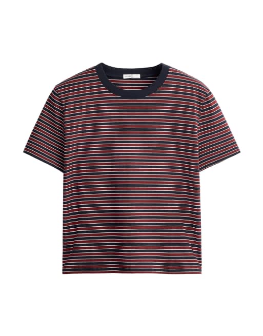 OYSHO T-shirt a righe a maniche corte navy, 5 di 5
