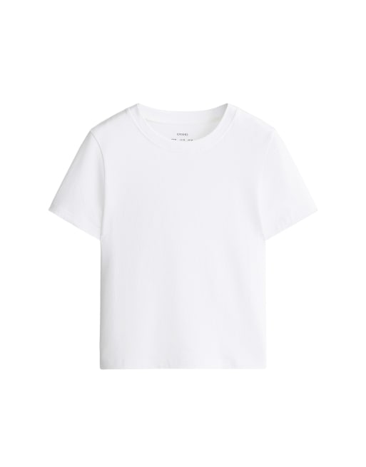 OYSHO – T-Shirt aus Baumwollmix in Wollweiß mit regulärer Passform, 5 von 5