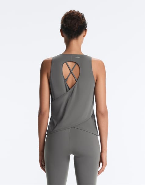 OYSHO – T-Shirt aus Comfortlux in Hellgrün mit überkreuztem Design am Rücken - view 1