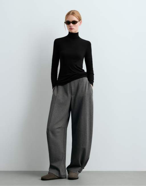 OYSHO T-shirt base layer rib in black, 2 of 5