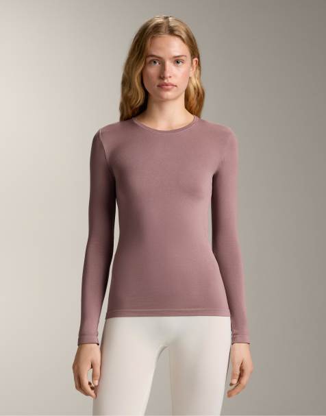 OYSHO - T-shirt base layer senza cuciture rosa-malva - view 1