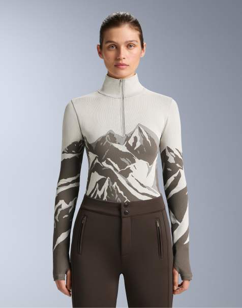 OYSHO - T-shirt base layer termica senza cuciture rosa chiaro con zip corta e stampa - view 1